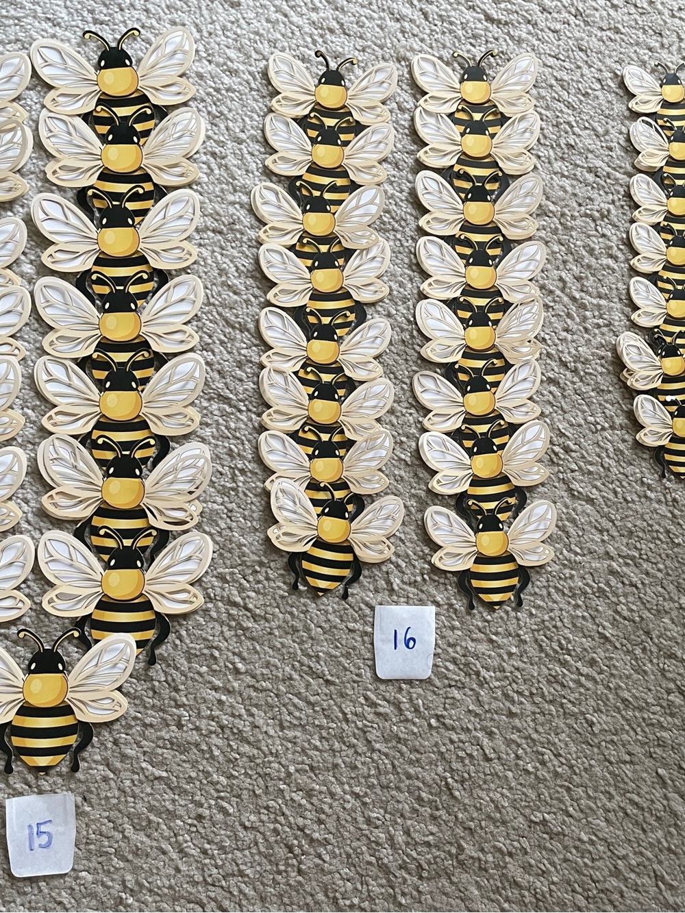 Large, Medium, Small-3D Bee Yellow Stickers Decor *